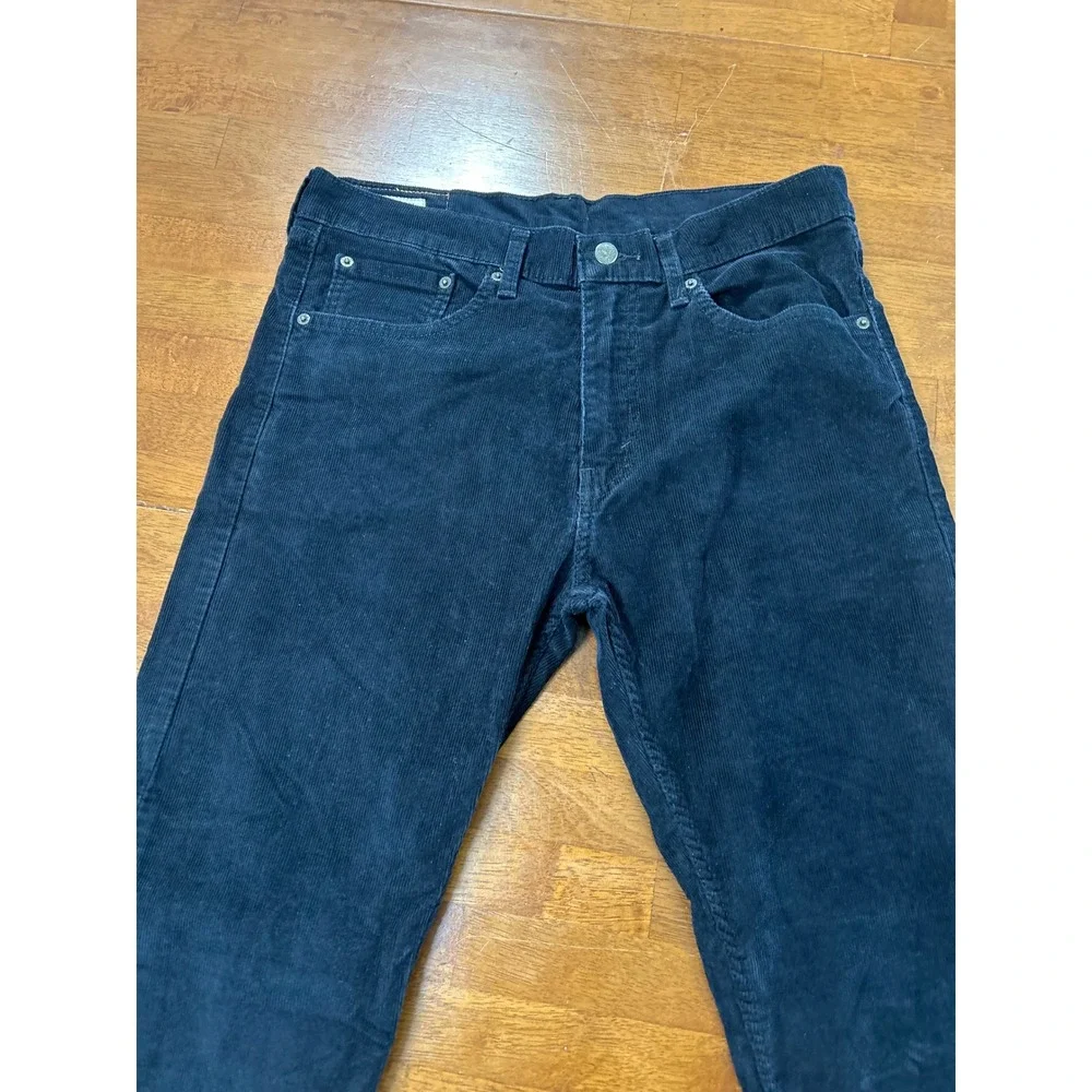 Levi's Corduroy Pants Mens 30x32 Navy Black Premium Slim Straight Corduroy